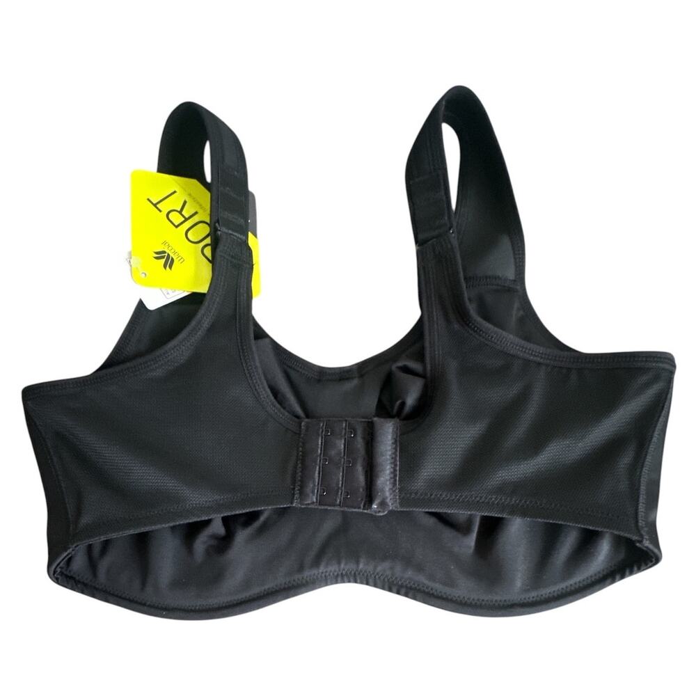 Wacoal Simone Sport 855170 Underwire Bra Black High Impact Women's 38DD - Picture 3 of 5